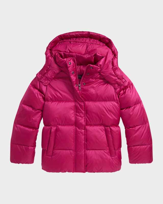 Girl's Carly Metallic Nylon Puffer Down Jacket, Size S-XL
